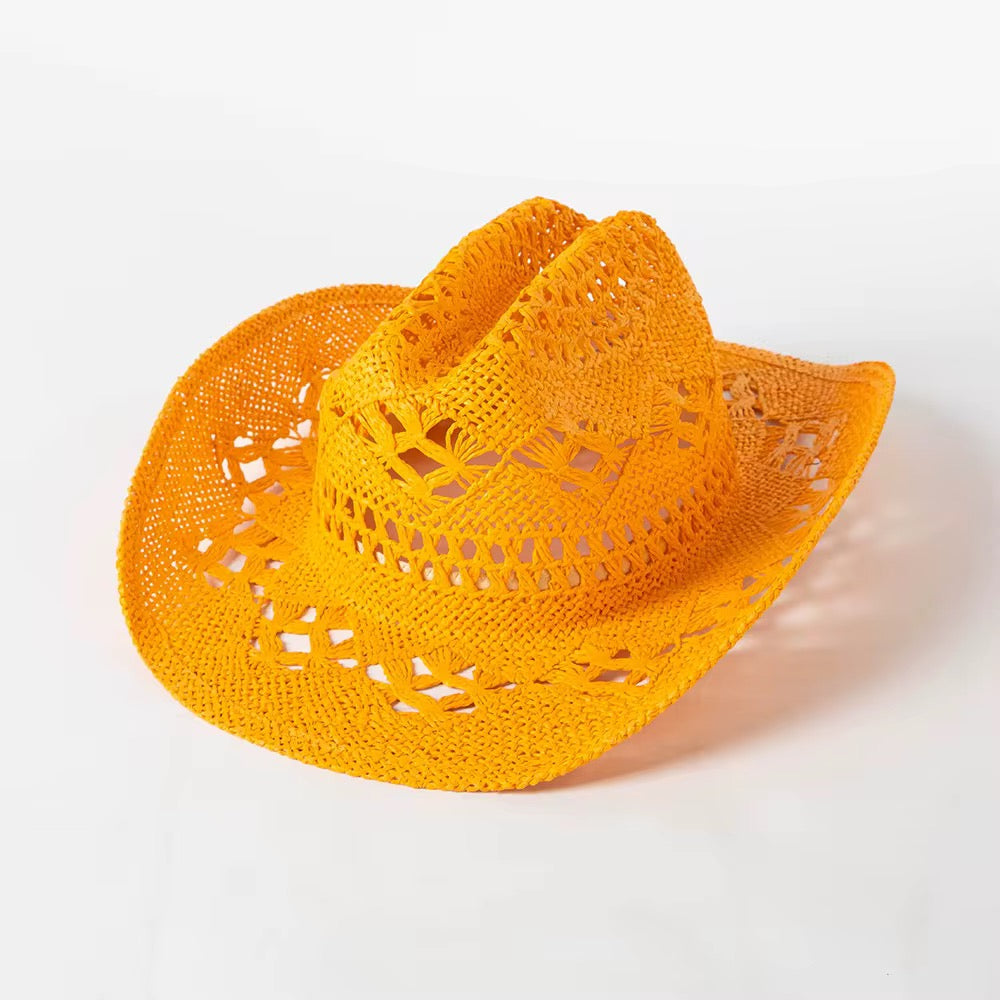 Spring Hand Woven Straw Cowboy Hat - Accessorizmee