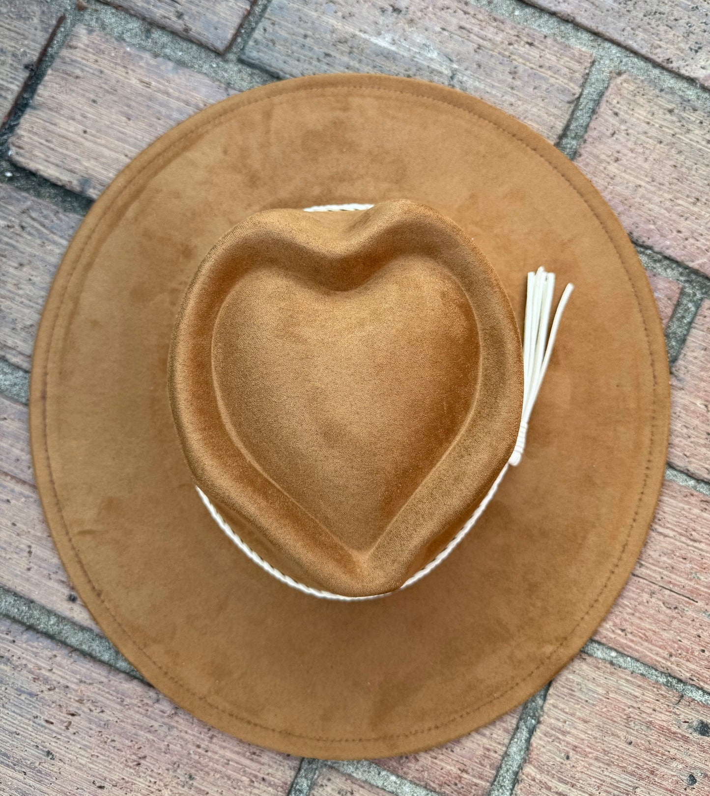 Hearted widebrim Vegan Fedora Hat