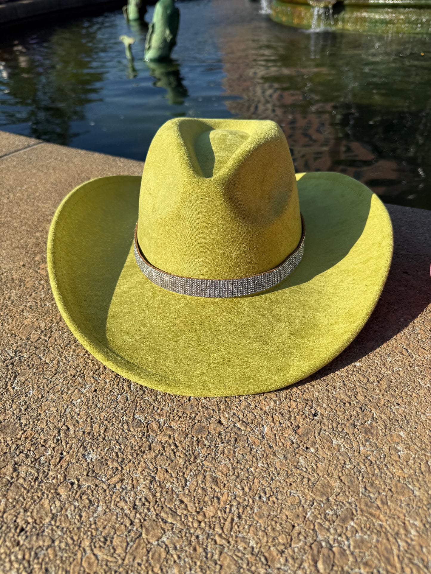 Vegan Suede Cowboy Hat, Hat with diamon Accessory, Hat for Burning, Cowboy Hat, Rancher Hat, Hat for customization