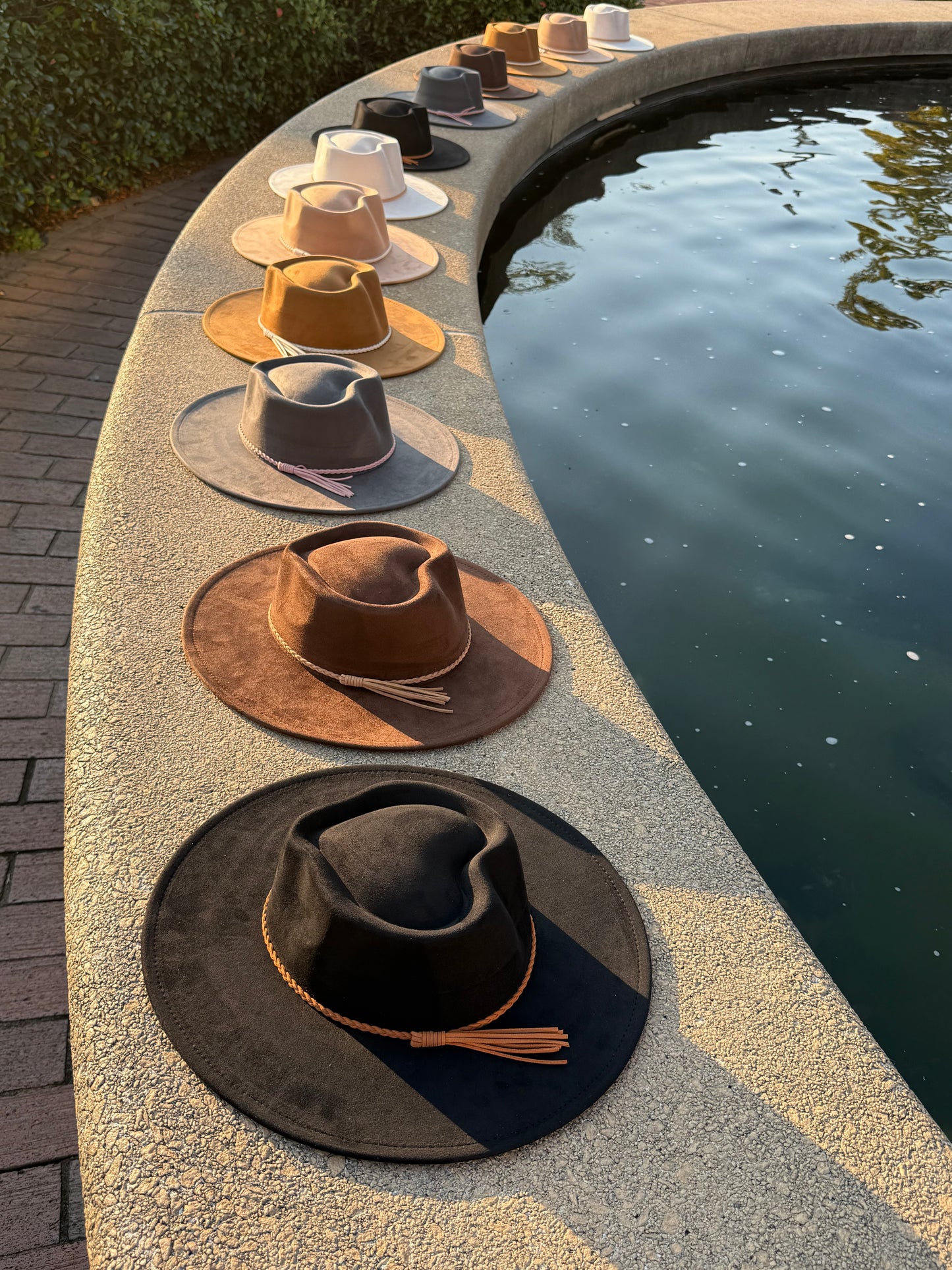 Hearted widebrim Vegan Fedora Hat