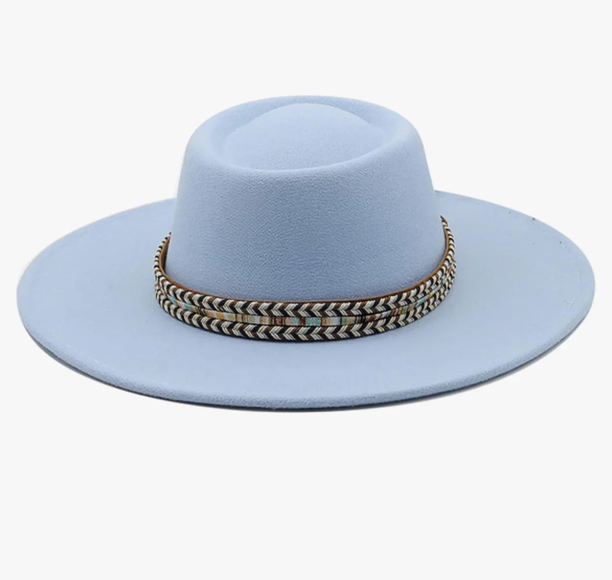 Round Widebrim Fedora- blue - Accessorizmee