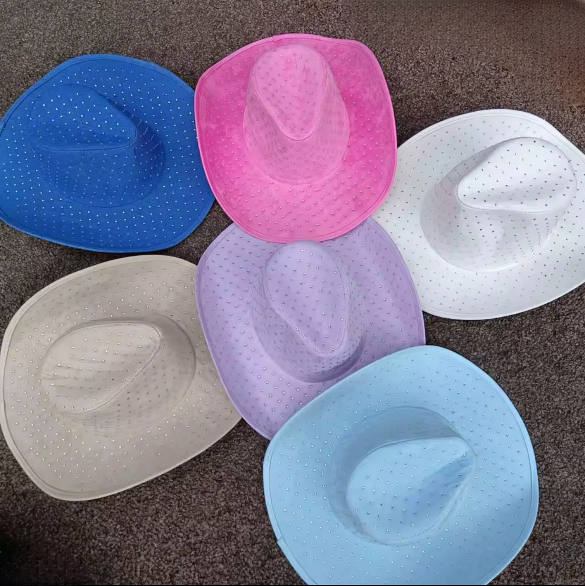 Diamond Embellishment Vegan Suede Cowboy Hat - Adjustable Fedora Style, Unisex, 56-58cm, Ethical & Cruelty-Free, Adjustable Straps Inside - Accessorizmee