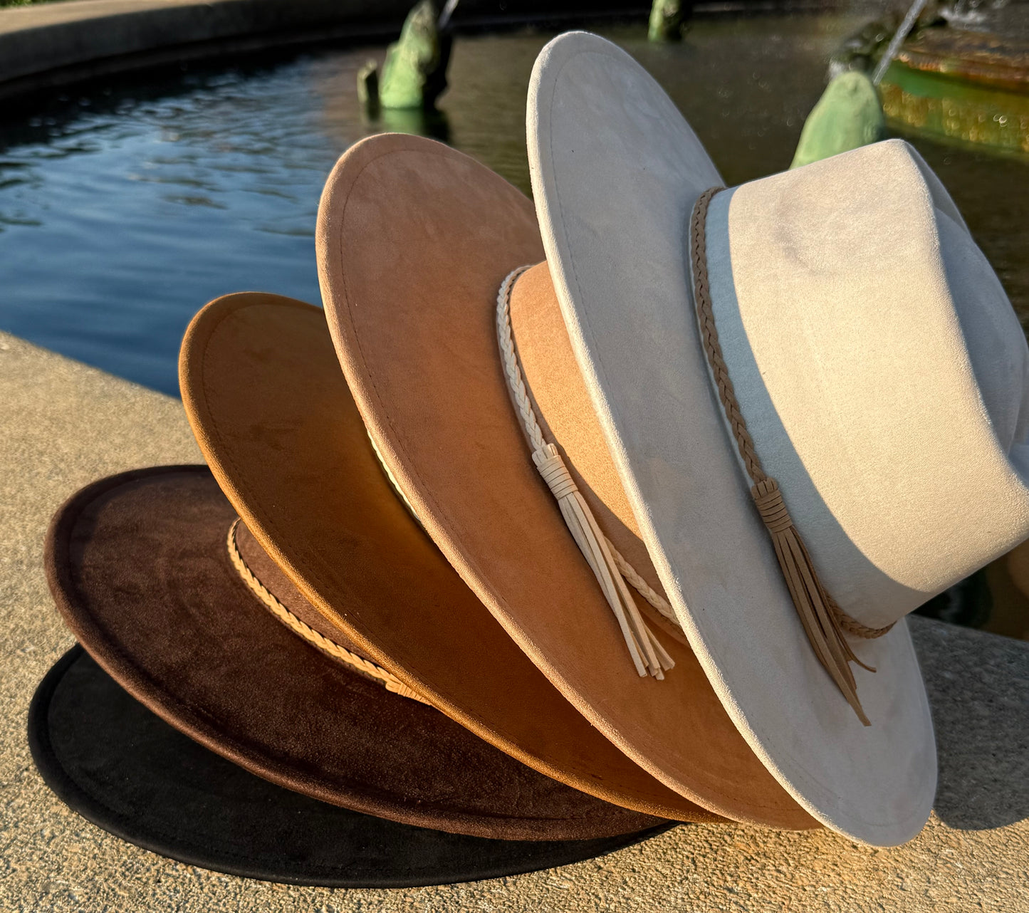 Hearted widebrim Vegan Fedora Hat