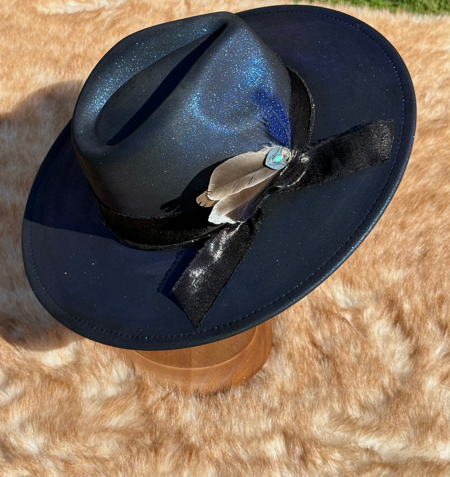 Custom handcrafted Galaxy Fedora Hat