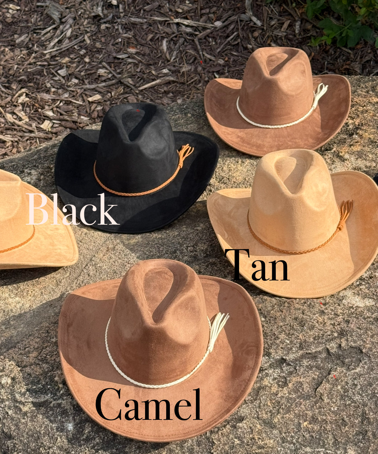 Premium Suede Cowboy Hat XL - Adjustable Fedora Style Rodeo Hat for Men & Women 60-61cm Size with 10cm Brim & 12cm Height