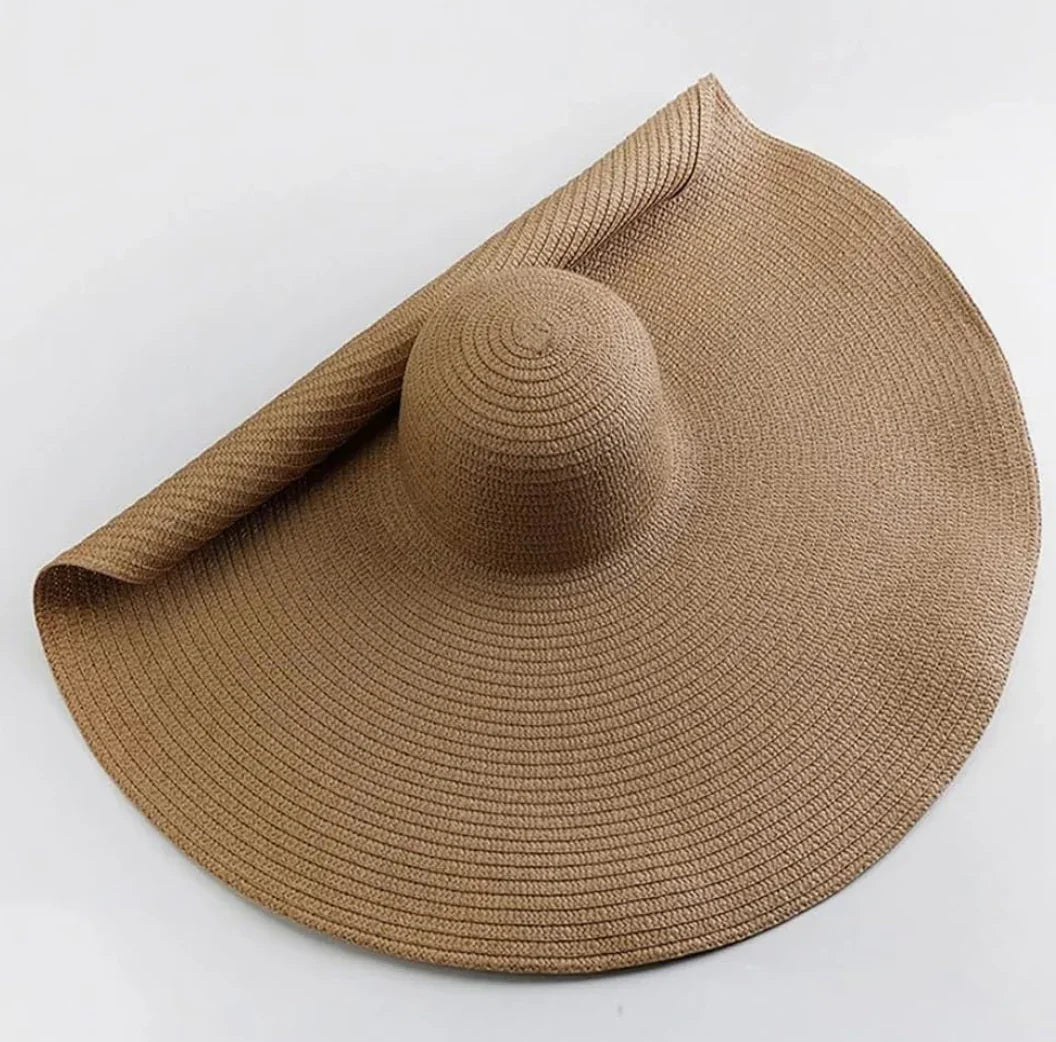Jumbo floppy Beach hat- Khaki - Accessorizmee