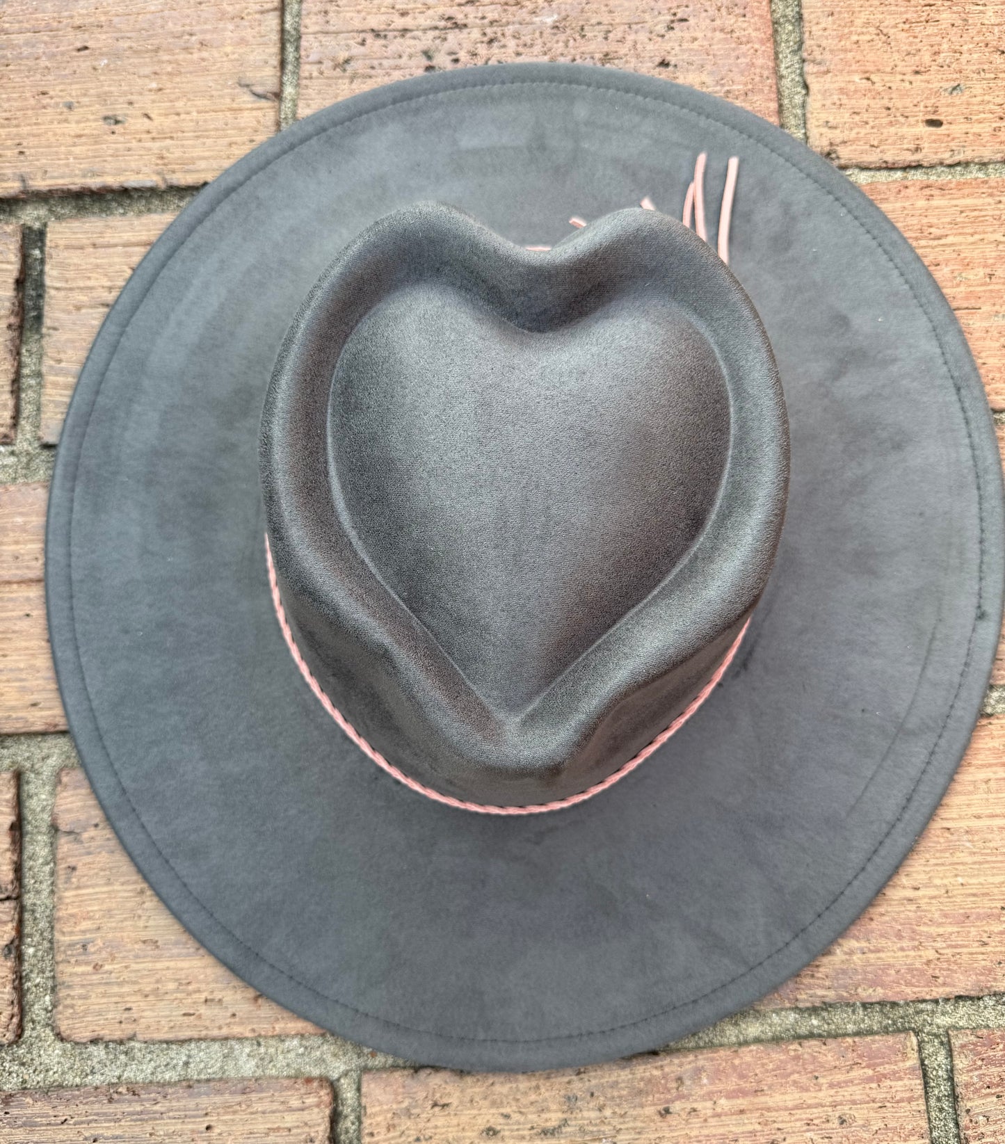 Hearted widebrim Vegan Fedora Hat