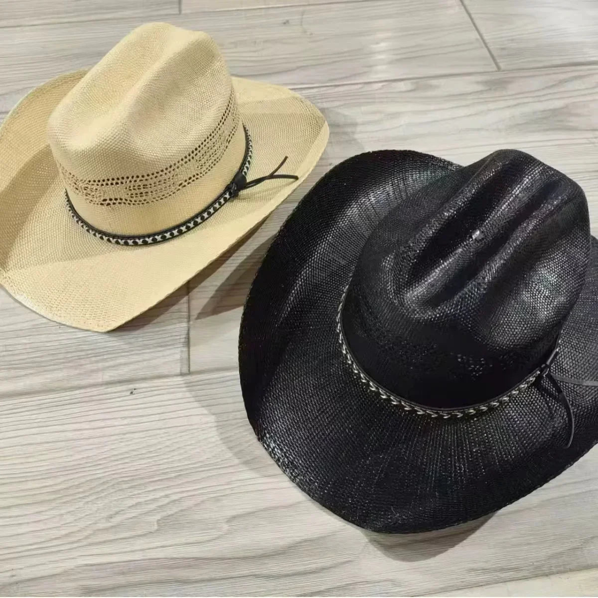 Beyond Ruff Straw Cowboy Hat - Adjustable ,Unisex ,Natural Grass Seagrass Hat with Breathable Band & 10cm Brim for Outdoor Adventures - Accessorizmee