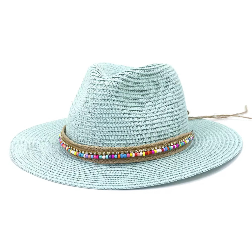 Prism Straw Fedora Hat-Mint - Accessorizmee