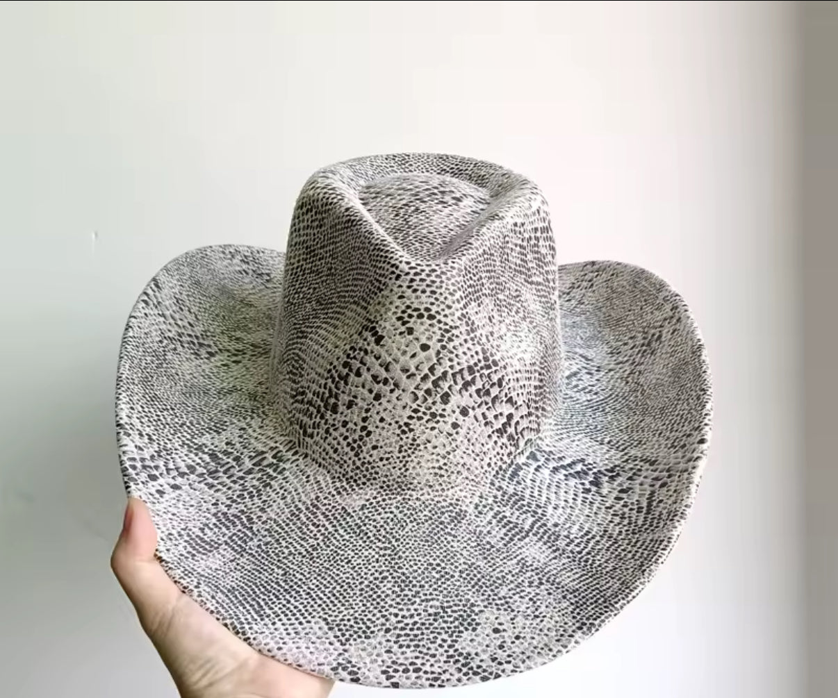 Snake Print Cowboy Hat - Accessorizmee