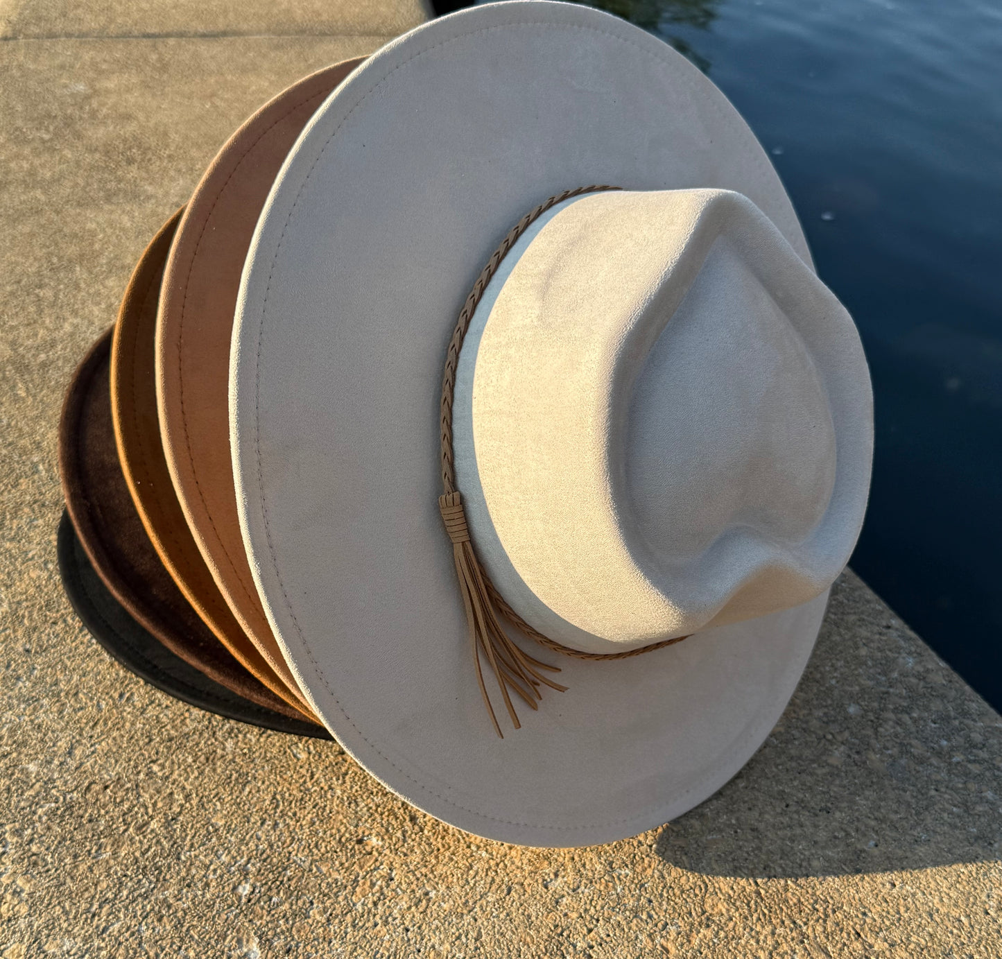 Hearted widebrim Vegan Fedora Hat