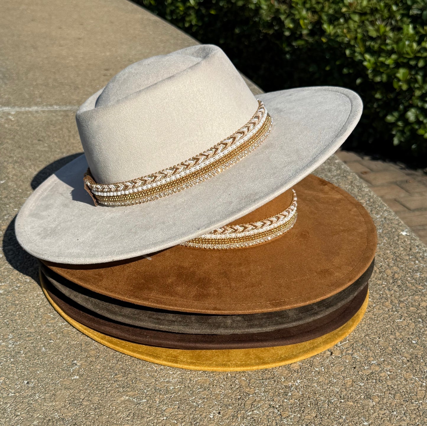 Flat diamond round brim Fedora Hat