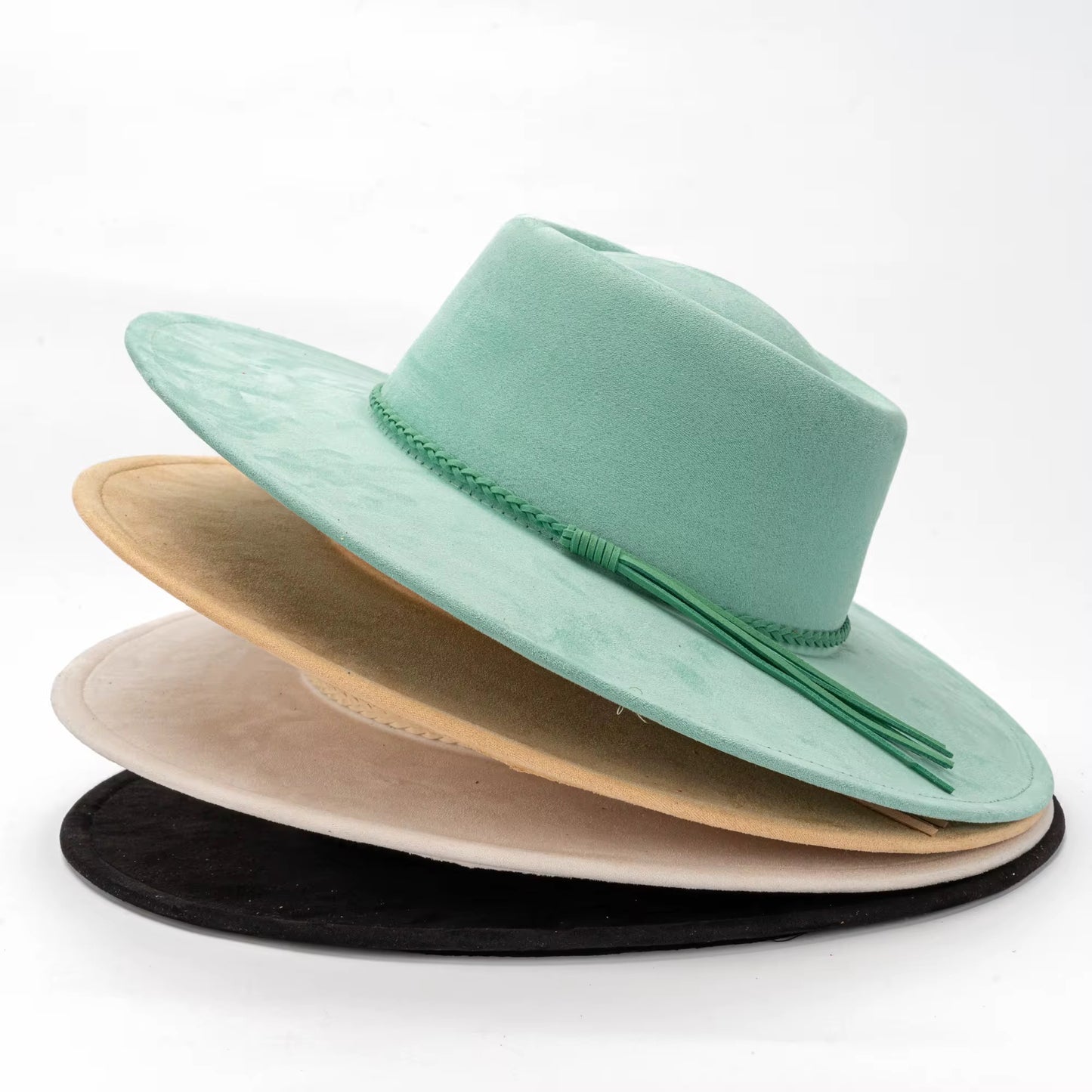 Vegan Suede Flat Classic Wide Brim-Style Hat – Unisex ,Adjustable & Stylish Suitable for Pyrography, Laser Engraving
