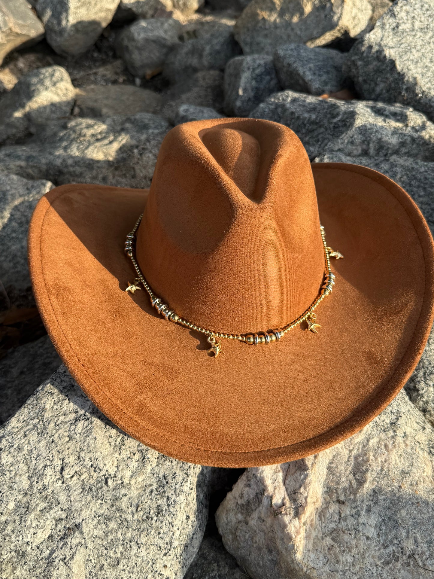 Premium Suede Cowboy Hat - Adjustable Straps Inside, Unisex Design, Size 56-58cm(S-L), Western Style, Great for Burning, Shipped in a Box