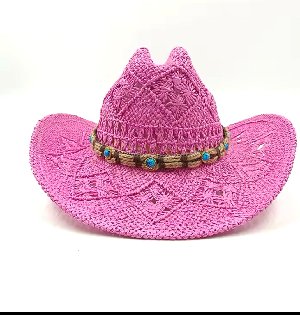 Spring Hand Woven Straw Cowboy Hat-Dusk - Accessorizmee