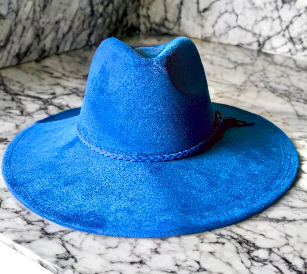 Premium Vegan Tribal Suede Fedora Hat - Accessorizmee