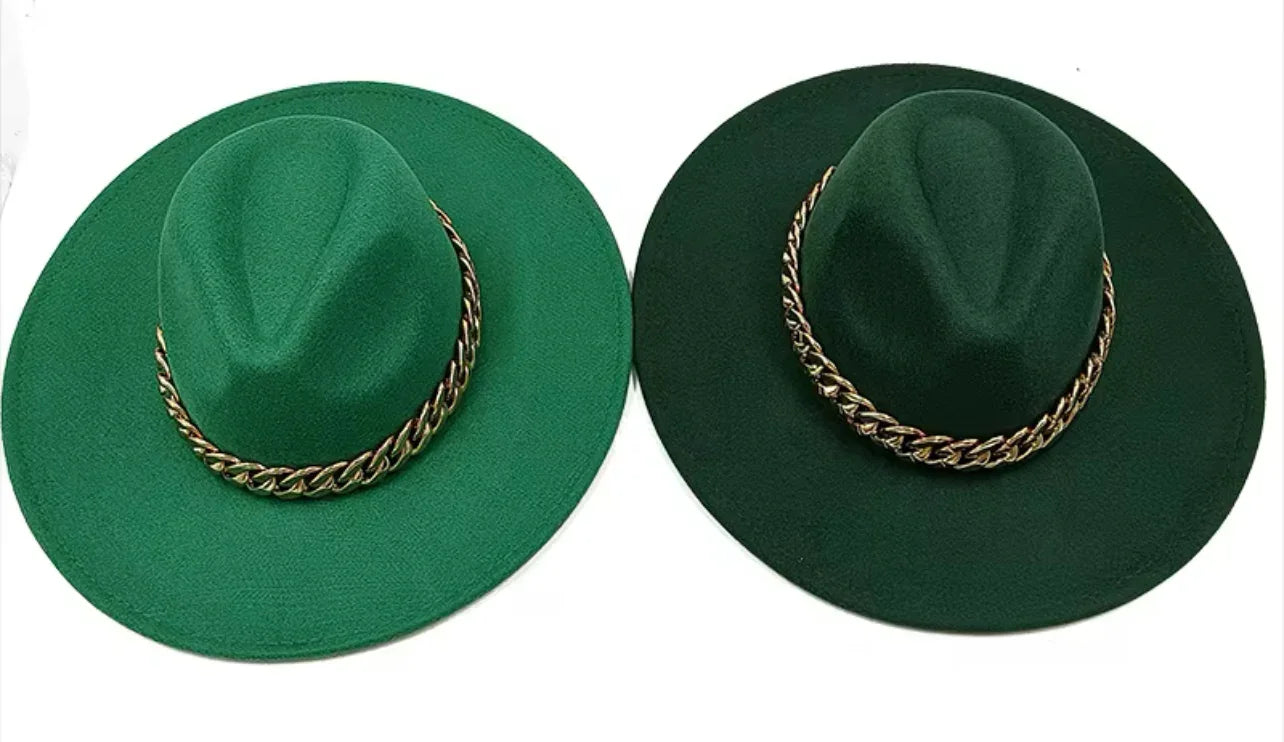 Wide Stiff Brim Fedora - Unisex Adjustable Cotton & Polyester Hat with 10cm Brim & 12cm Height - Sun Protection Fashion Accessory - Accessorizmee