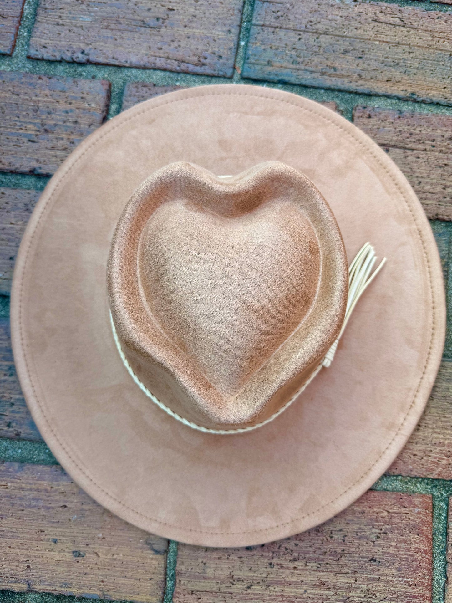 Hearted widebrim Vegan Fedora Hat