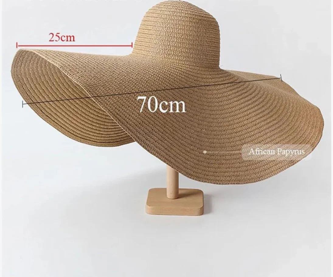 Jumbo floppy Beach hat- Khaki - Accessorizmee