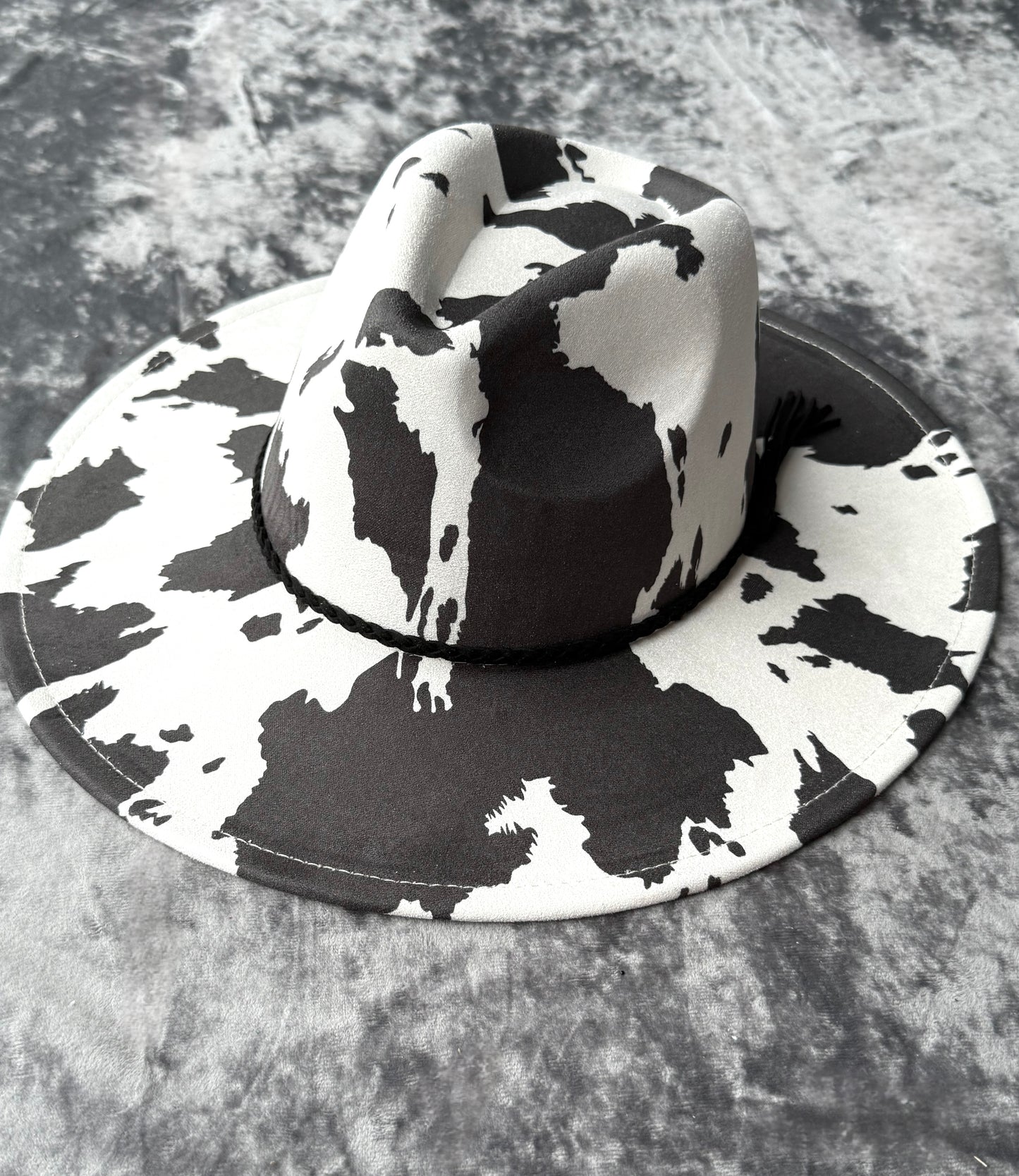 Everyday premium Suede Fedora Hat-Cowprint - Accessorizmee