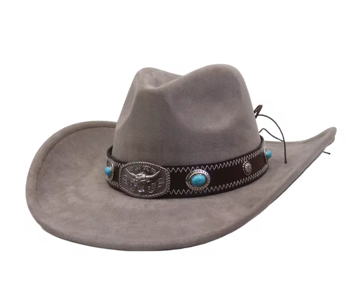 Turquo Suede Cowboy Hat