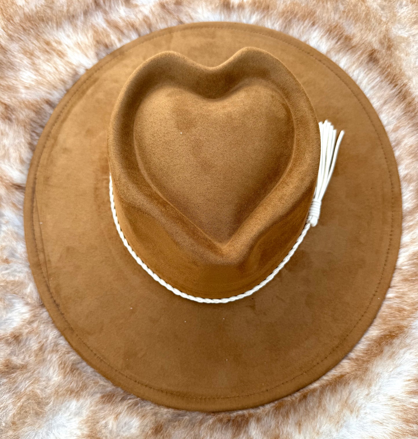 Hearted widebrim Vegan Fedora Hat