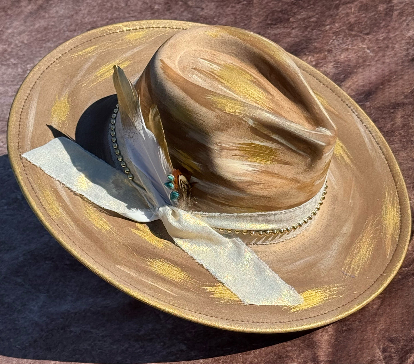 Custom handcrafted Chestnut Fedora Hat