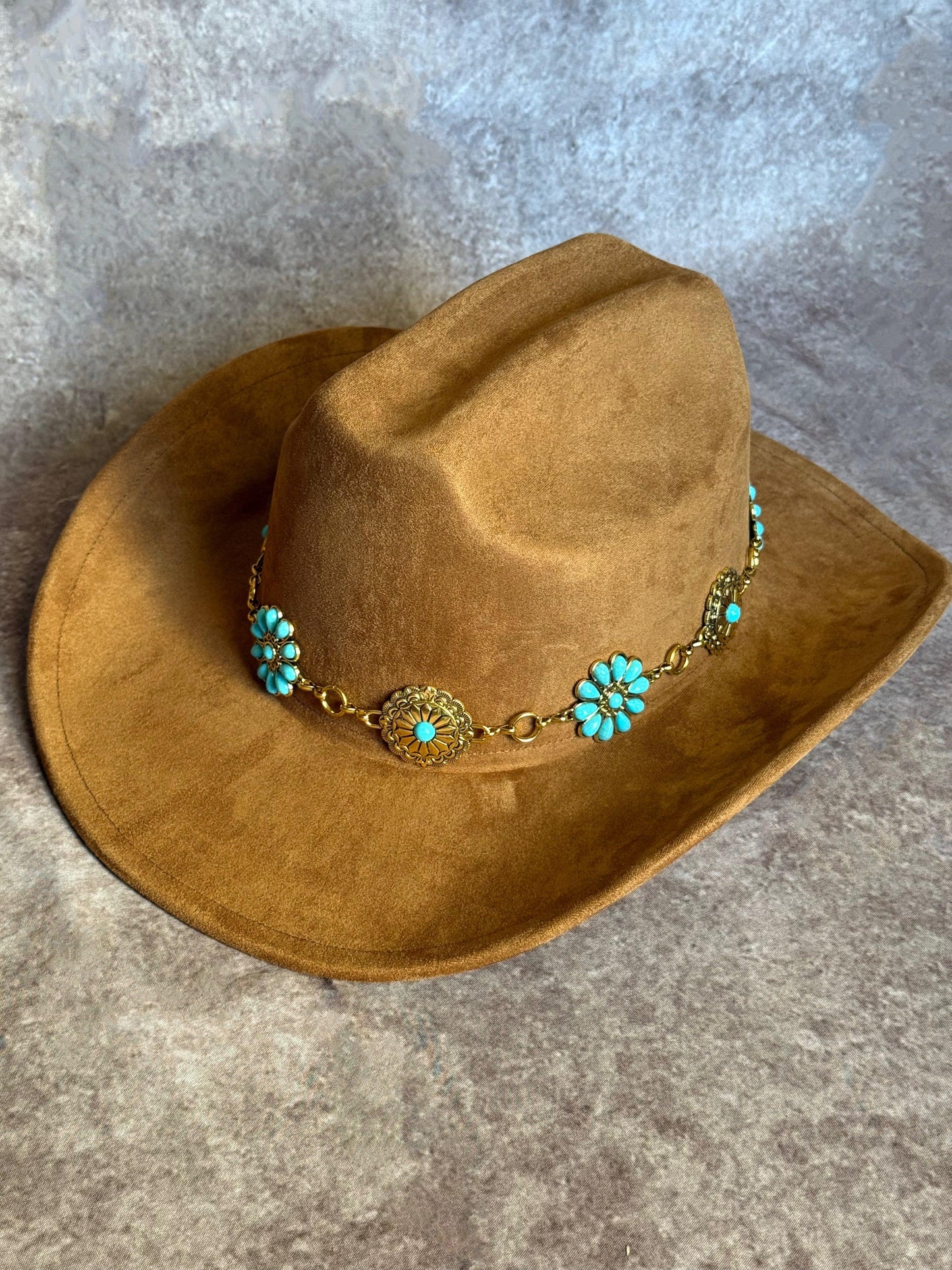 Goldy-premium Suede Cowboy Hat - Accessorizmee