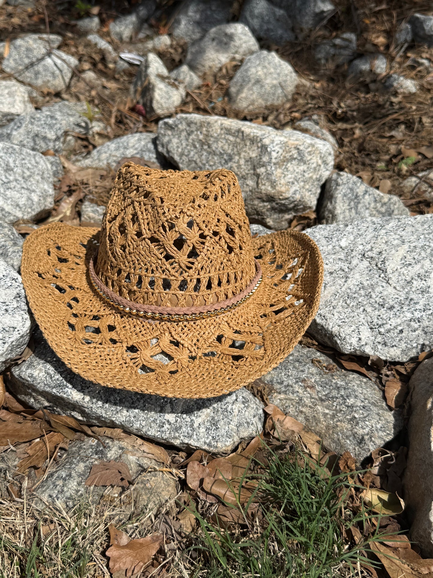 Hand Woven Straw Cowboy Hat-Chique - Accessorizmee