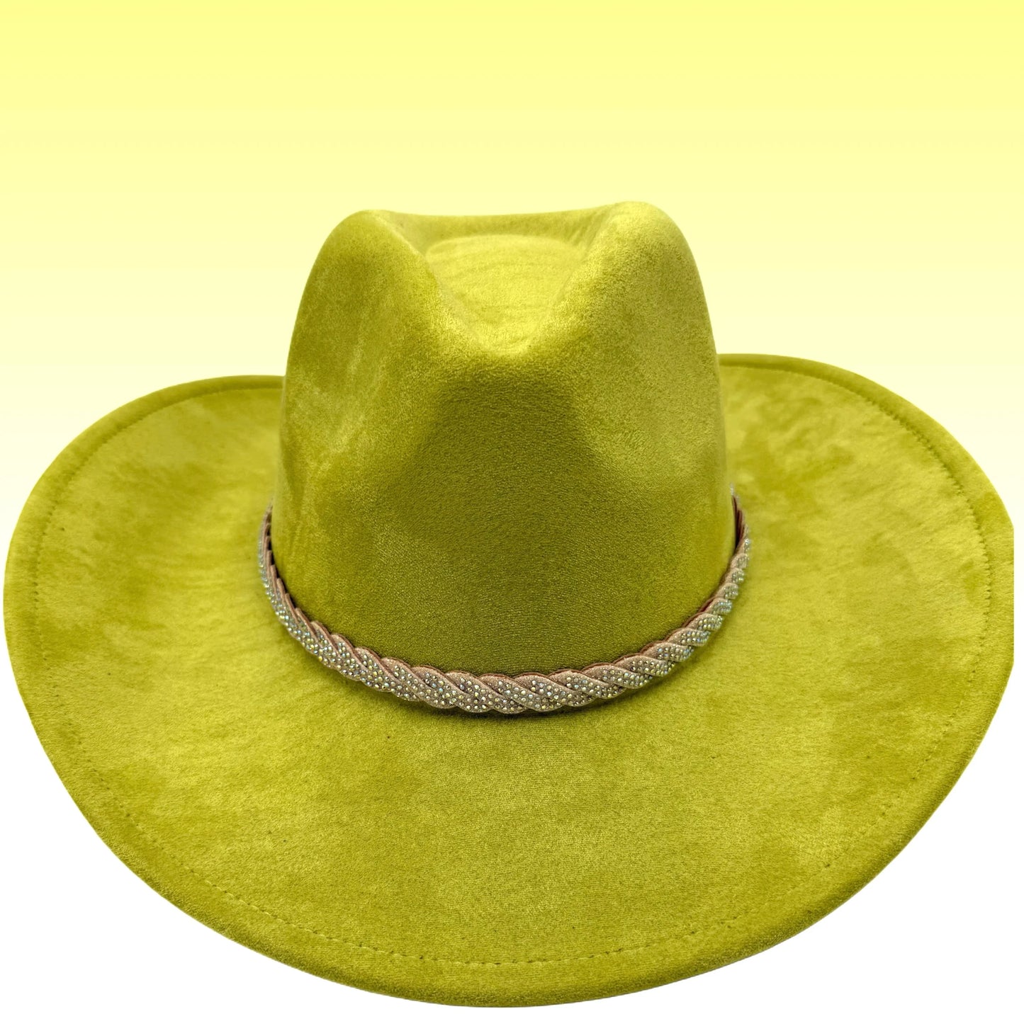 Lime Suede Cowboy Hat - Accessorizmee