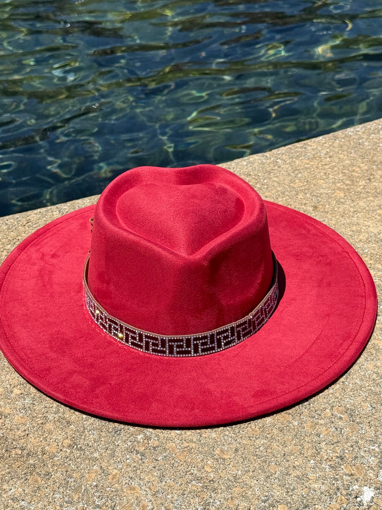 Hearted widebrim Vegan Fedora Hat