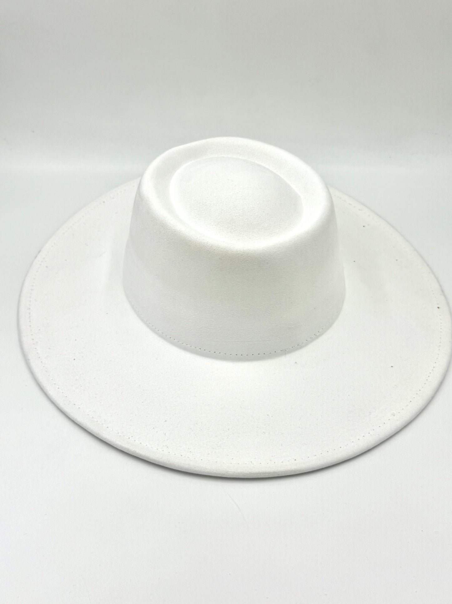 Vegan Suede Flatbrim Defective Fedora - Accessorizmee