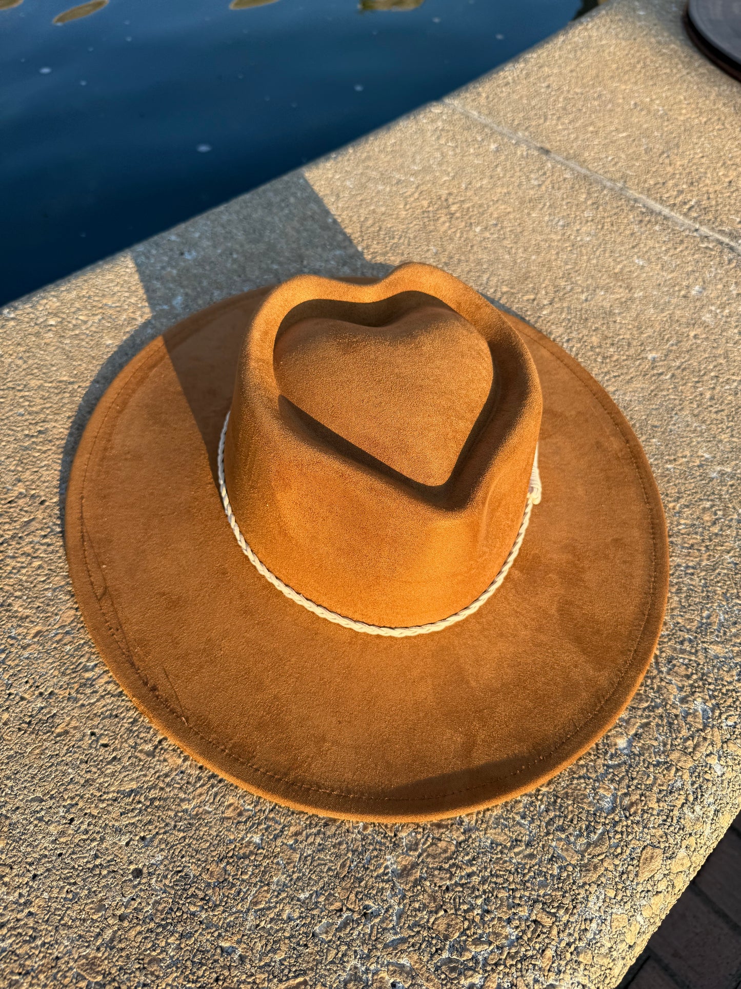 Hearted widebrim Vegan Fedora Hat