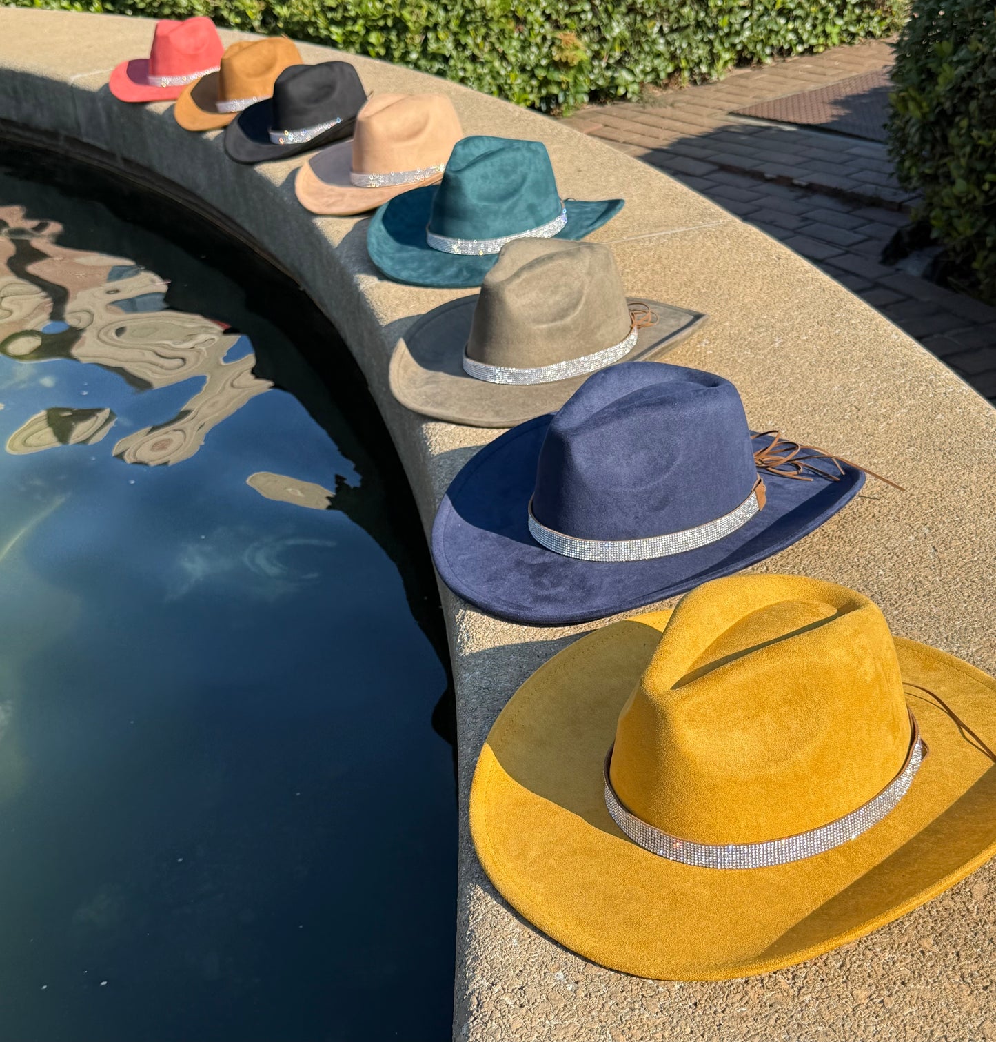 Vegan Suede Cowboy Hat, Hat with diamon Accessory, Hat for Burning, Cowboy Hat, Rancher Hat, Hat for customization