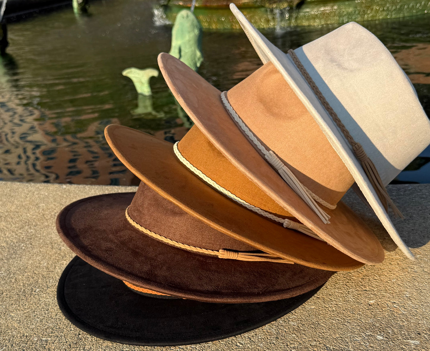 Hearted widebrim Vegan Fedora Hat