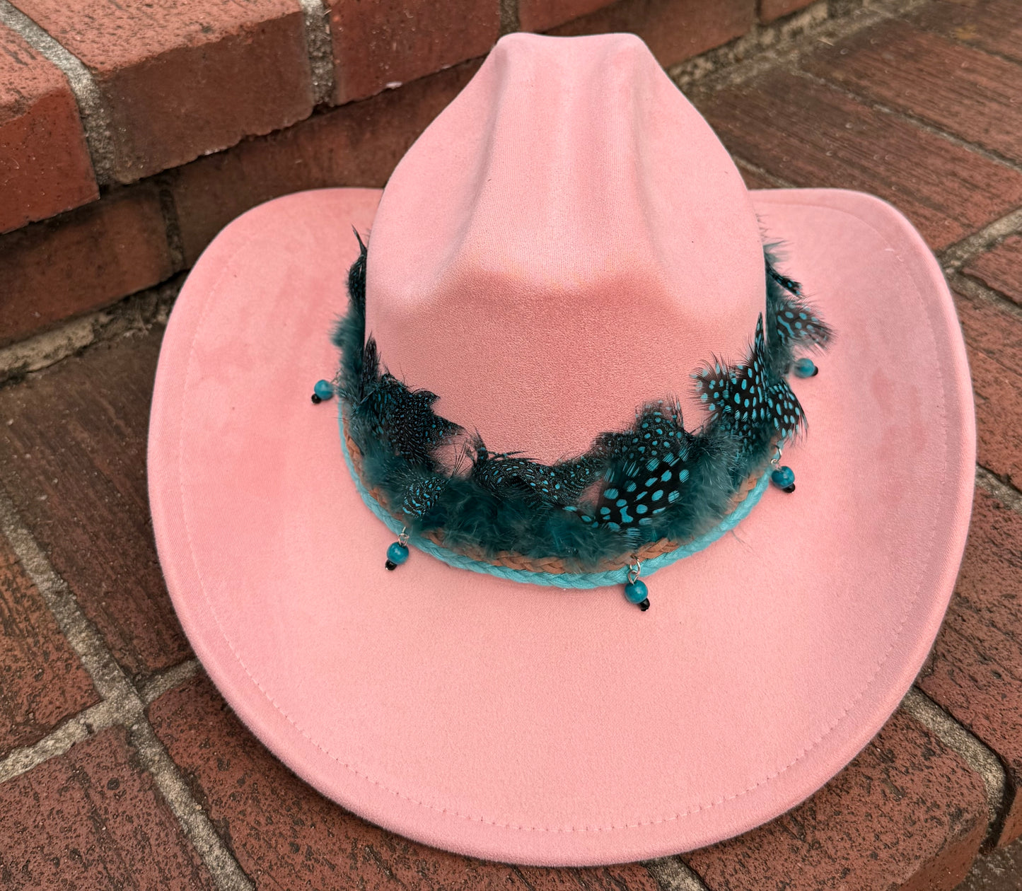 Premium Blue Peacock blue suede Cowboy Hat
