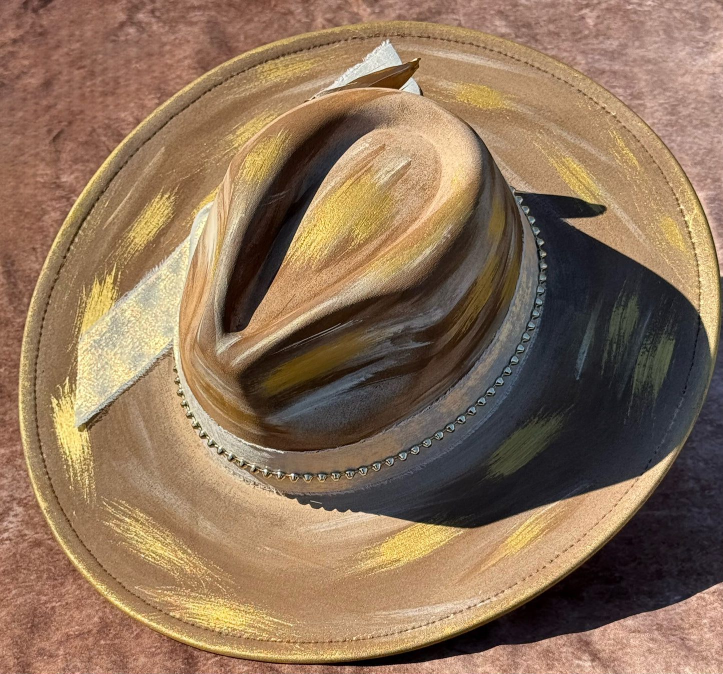 Custom handcrafted Chestnut Fedora Hat