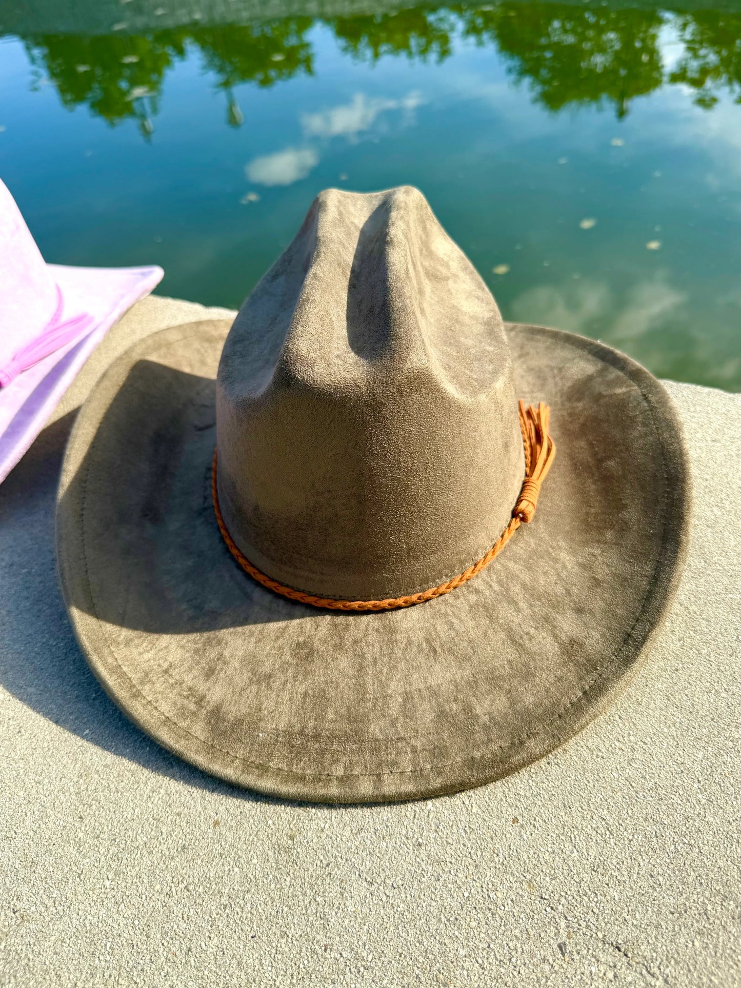 Vegan Suede Cowboy Hat Solid, Solid Cowboy Hat for Burning,, Rancher Hat, Wide Brim Hat, Hat for customization - Accessorizmee
