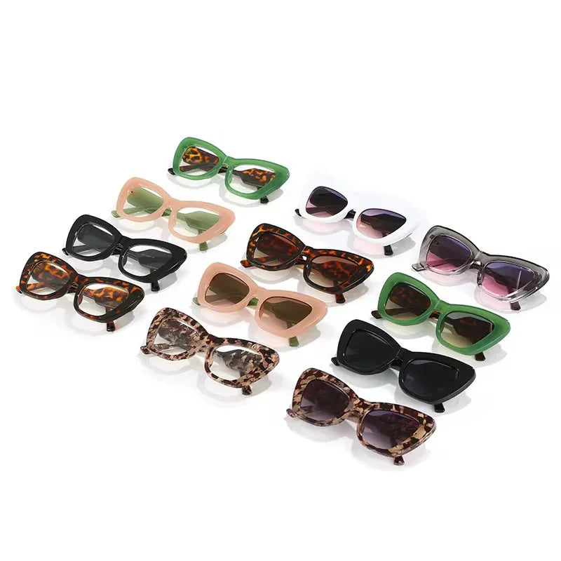 Trendy Sunglasses, Womens Cute Fashion Square Cat Eye Sun Glasses - Accessorizmee