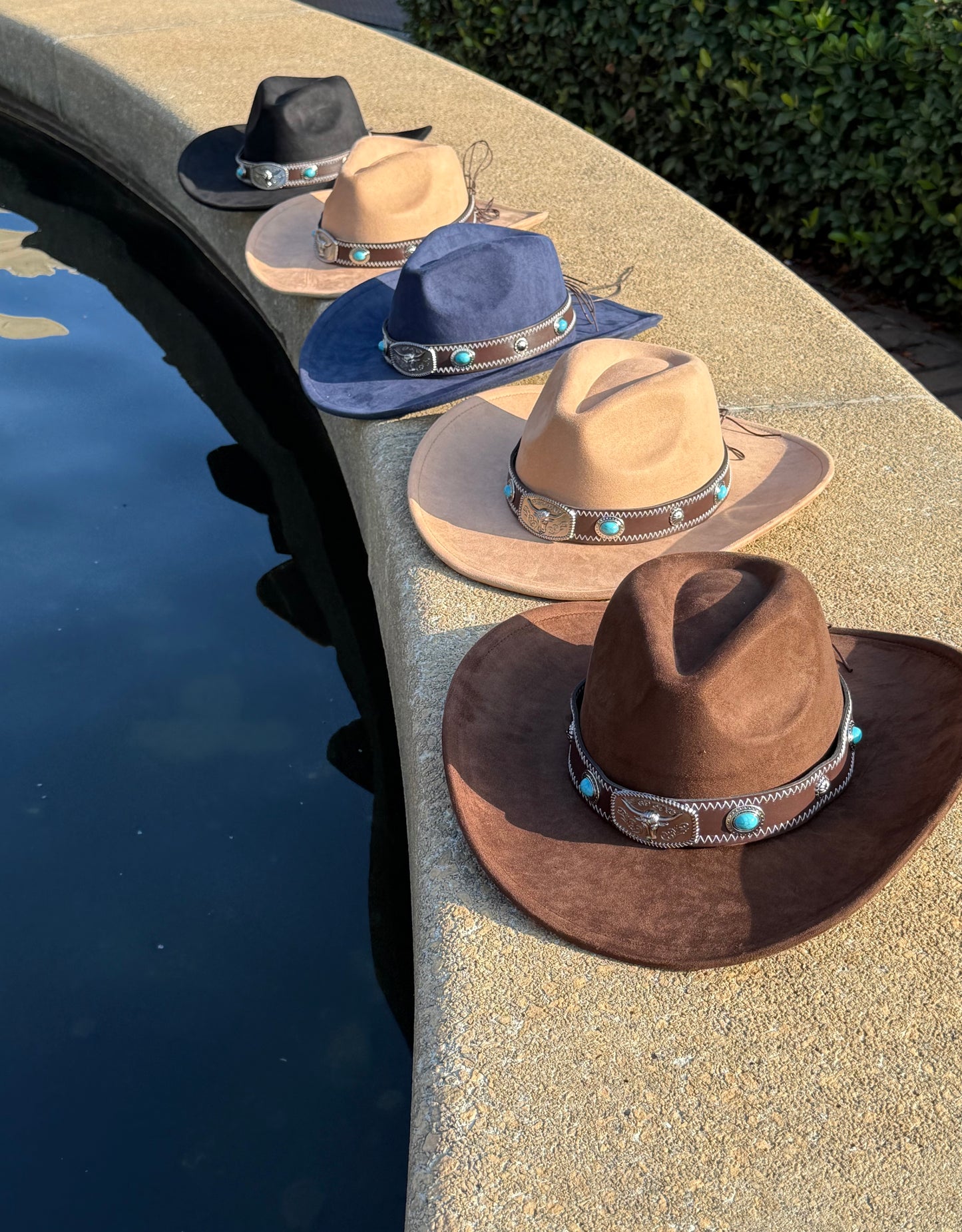 Turquo Suede Cowboy Hat