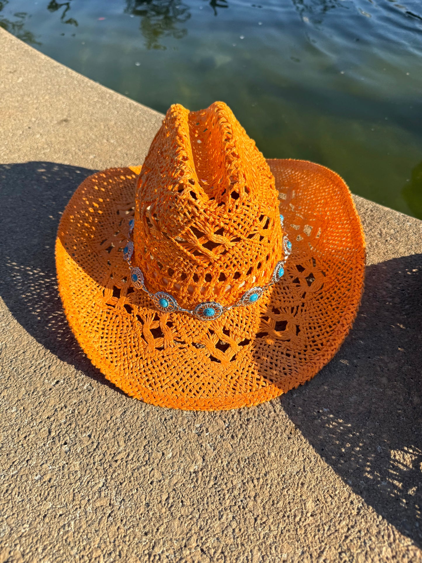 Spring Chain Hand Woven Straw Cowboy Hat