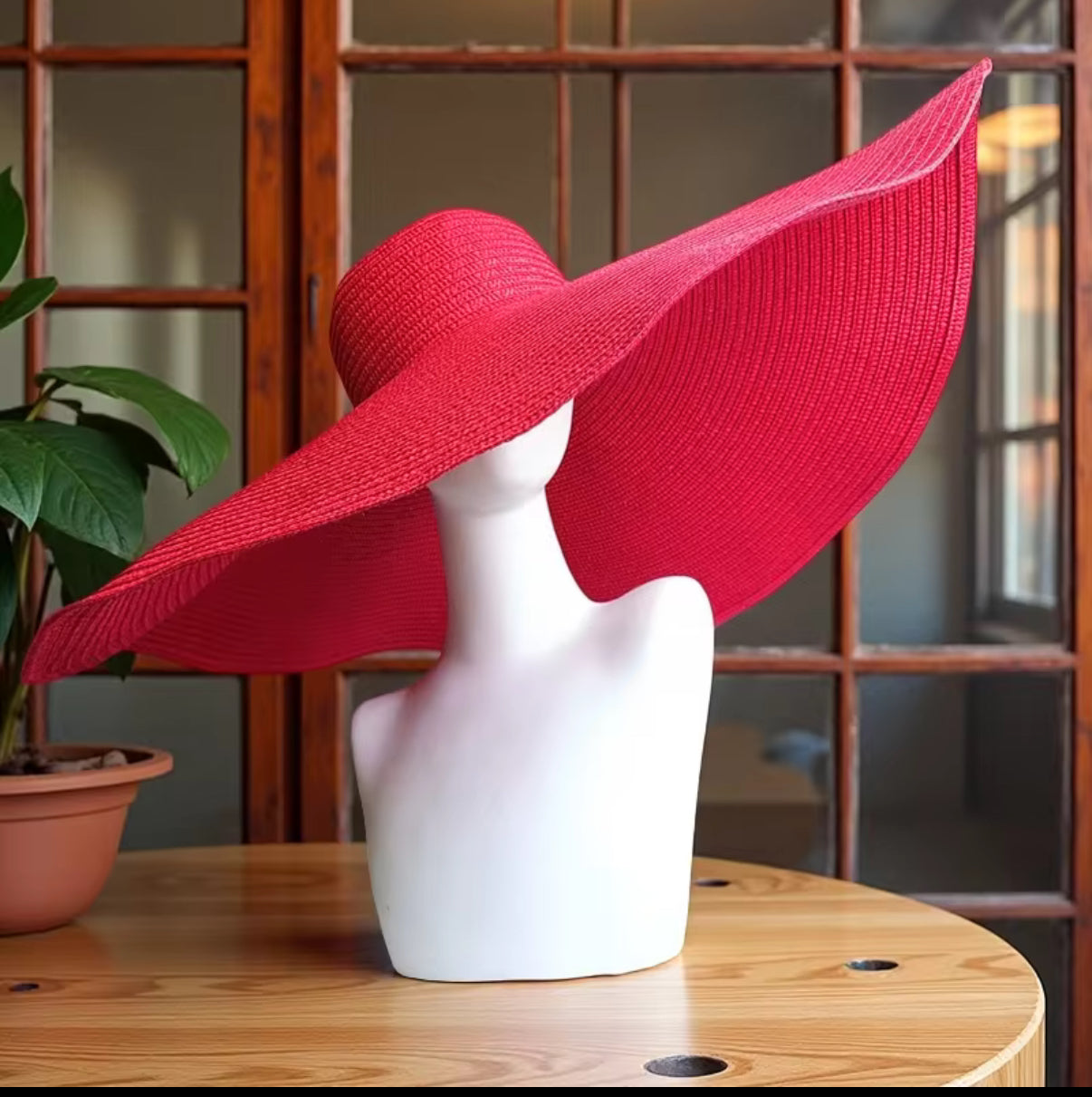 Jumbo floppy Beach hat- red - Accessorizmee