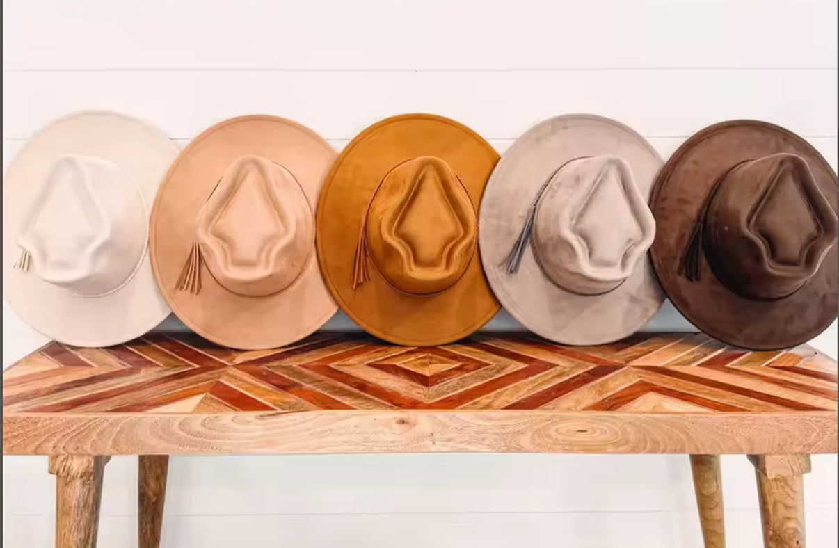 Wide Brim Fedora Hat Polyester Blend Suede Adjustable Unisex Vegan Suede Blank Fedora – Adjustable Hat for Hat Burning  main image 3