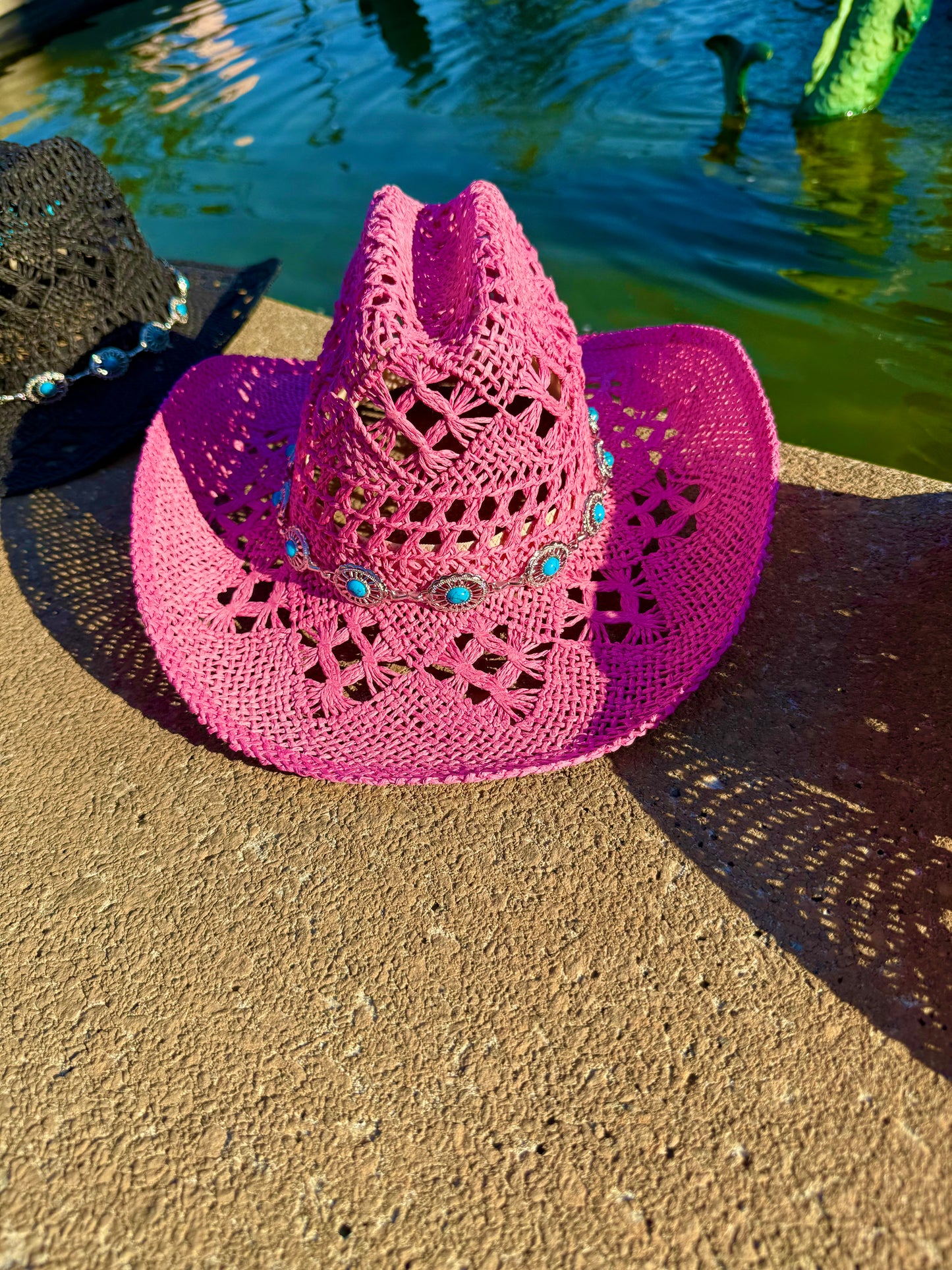 Spring Chain Hand Woven Straw Cowboy Hat