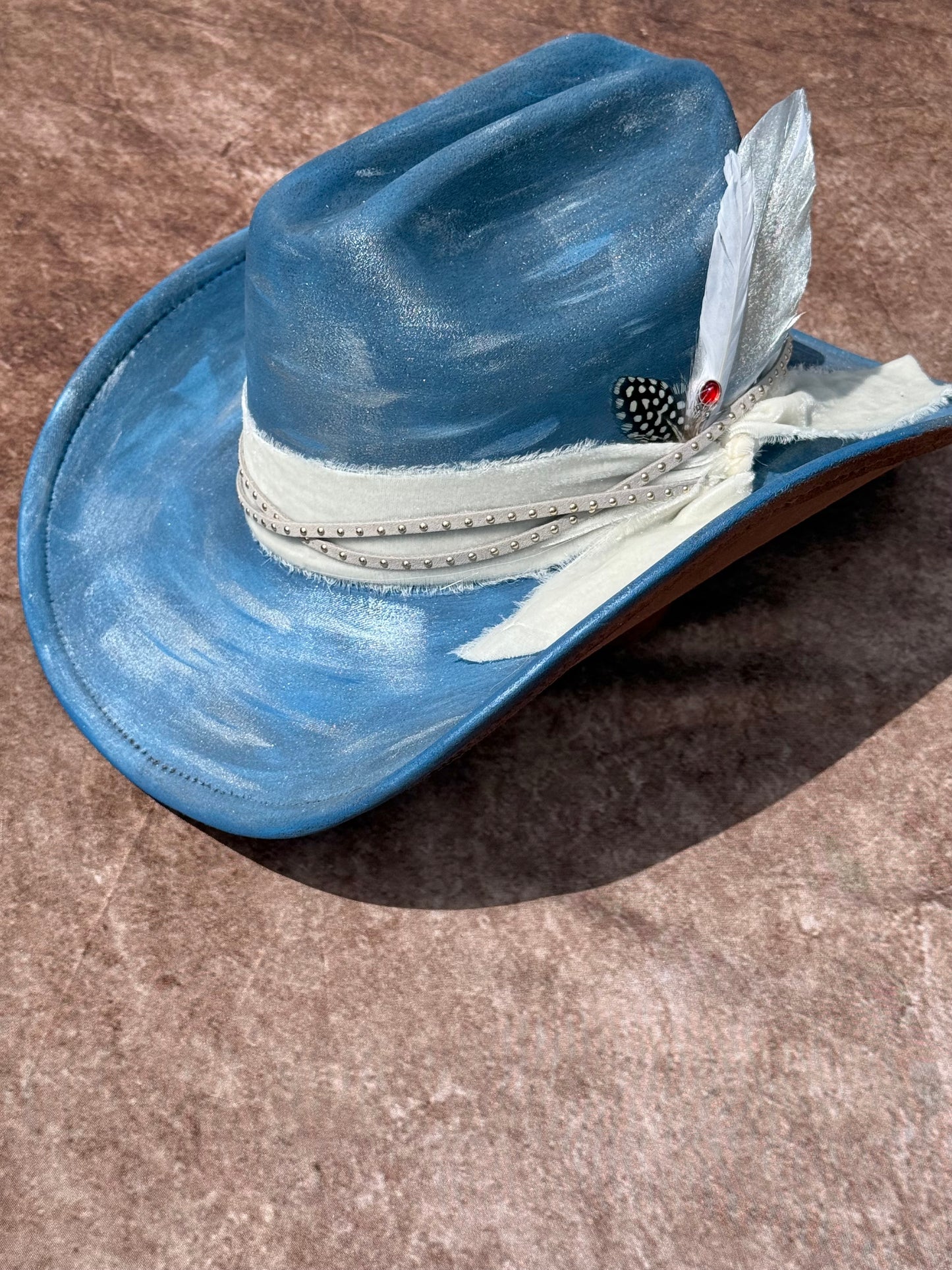 Custom handcrafted bluefire Cowboy Hat