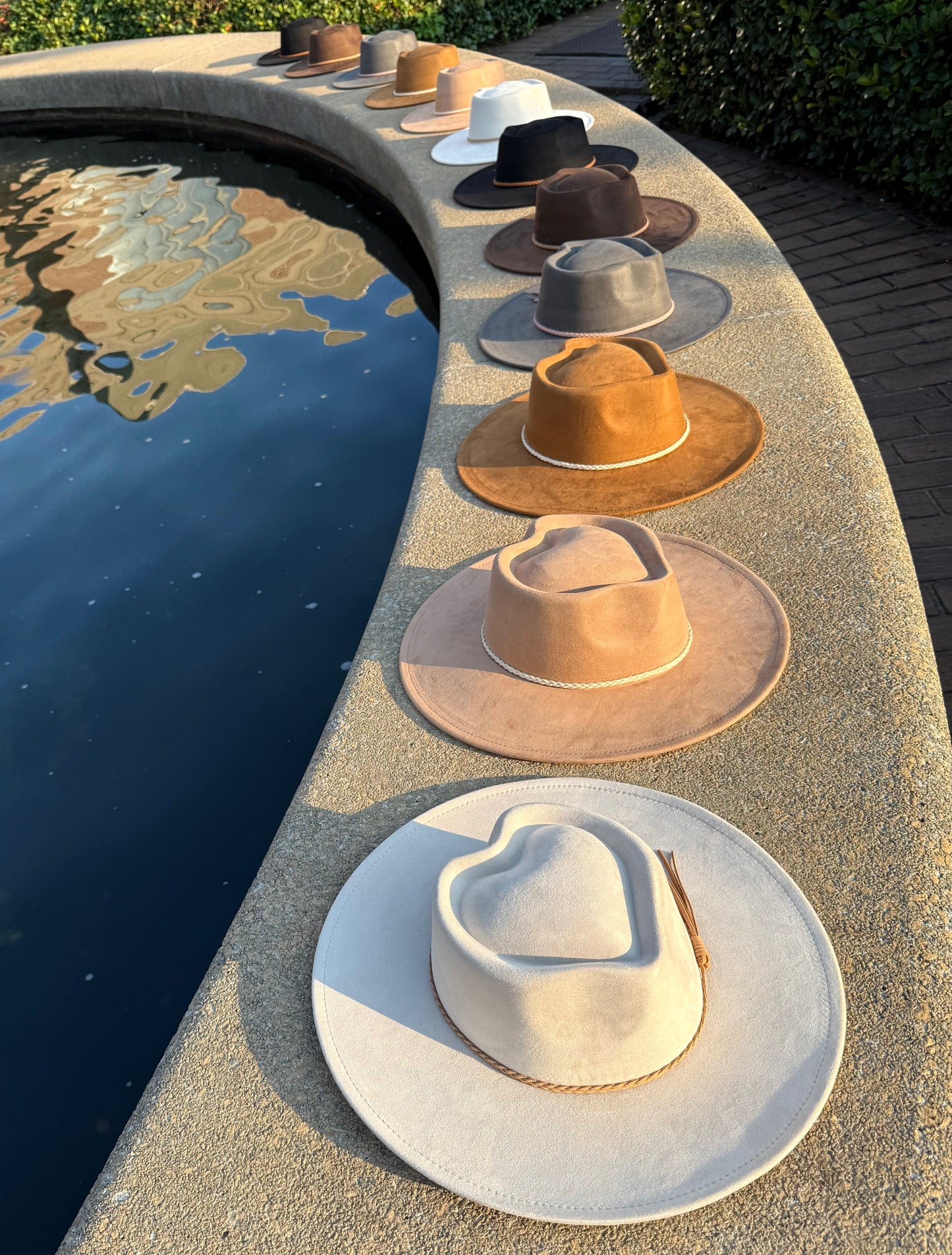 Hearted widebrim Vegan Fedora Hat