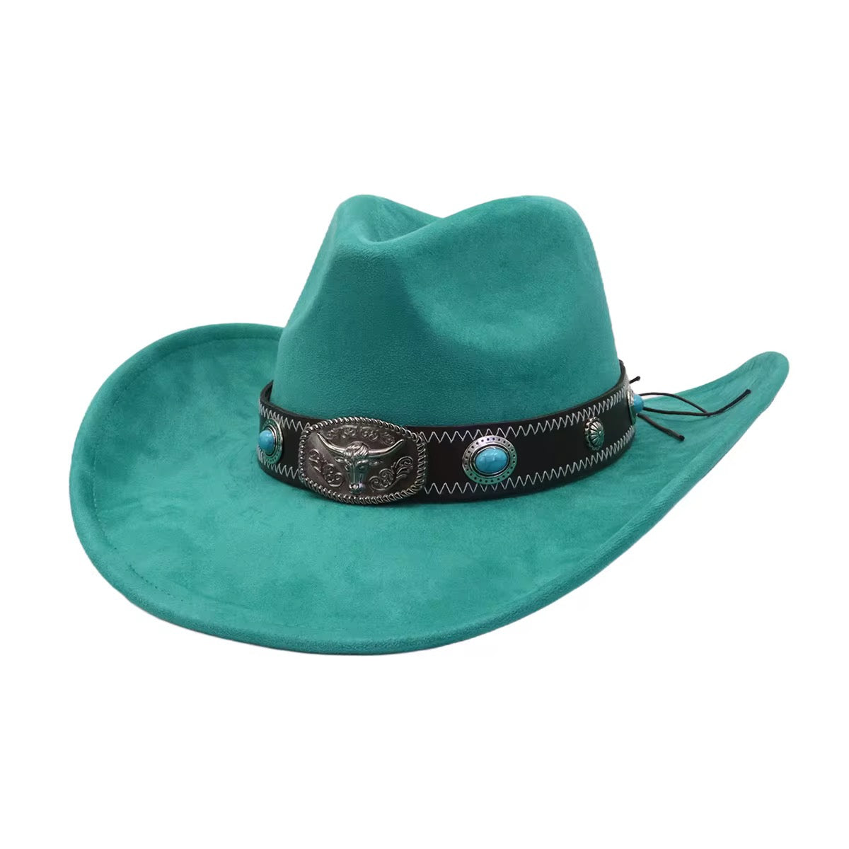 Turquo Suede Cowboy Hat