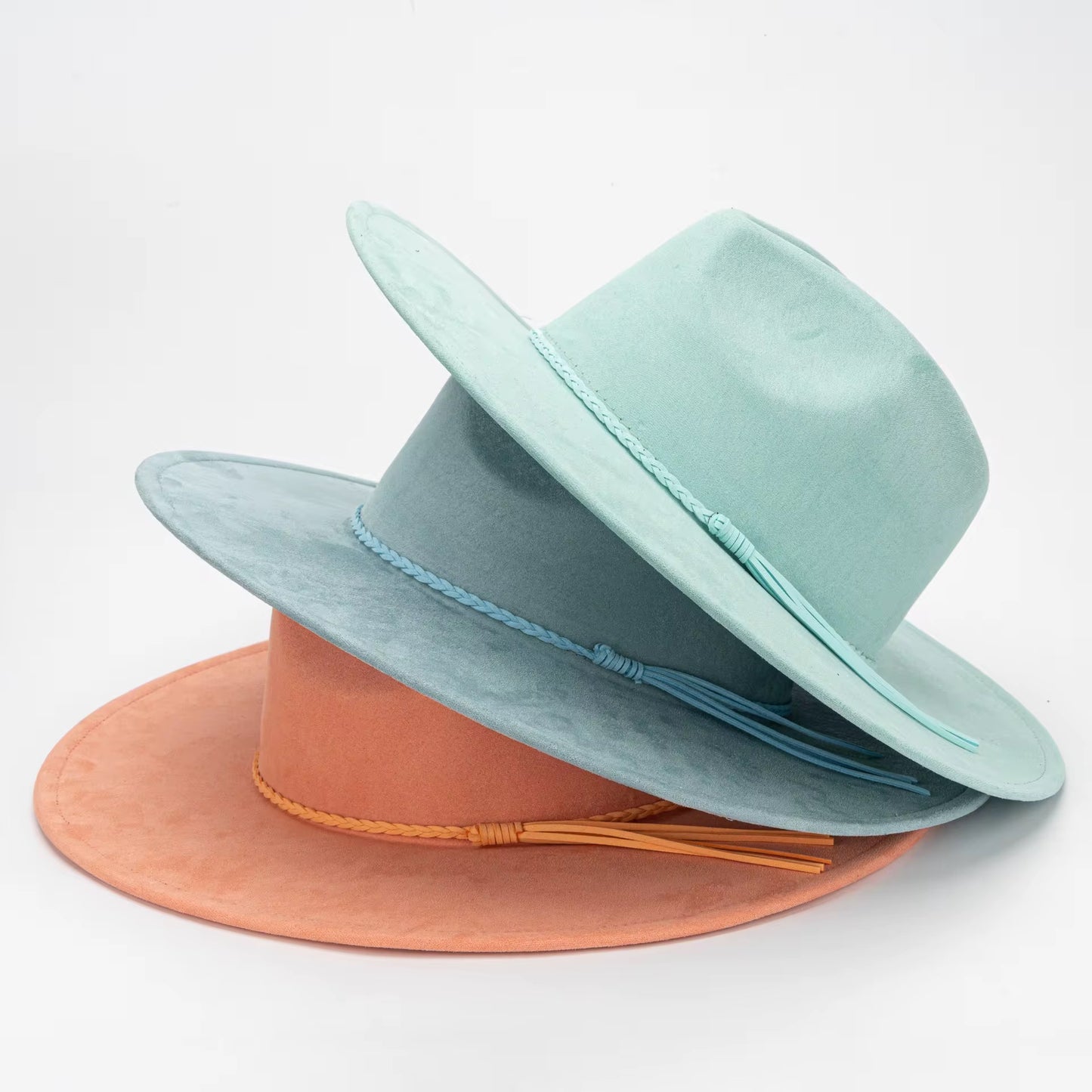 Premium Vegan Tribal Suede Fedora Hat