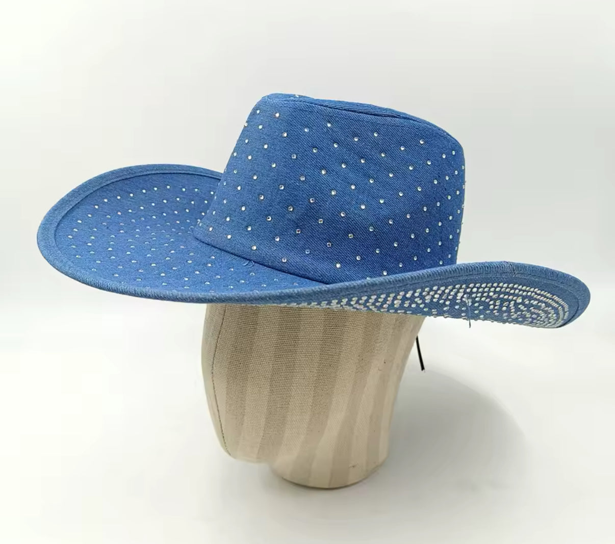 Diamond Embellishment Vegan Suede Cowboy Hat - Adjustable Fedora Style, Unisex, 56-58cm, Ethical & Cruelty-Free, Adjustable Straps Inside - Accessorizmee