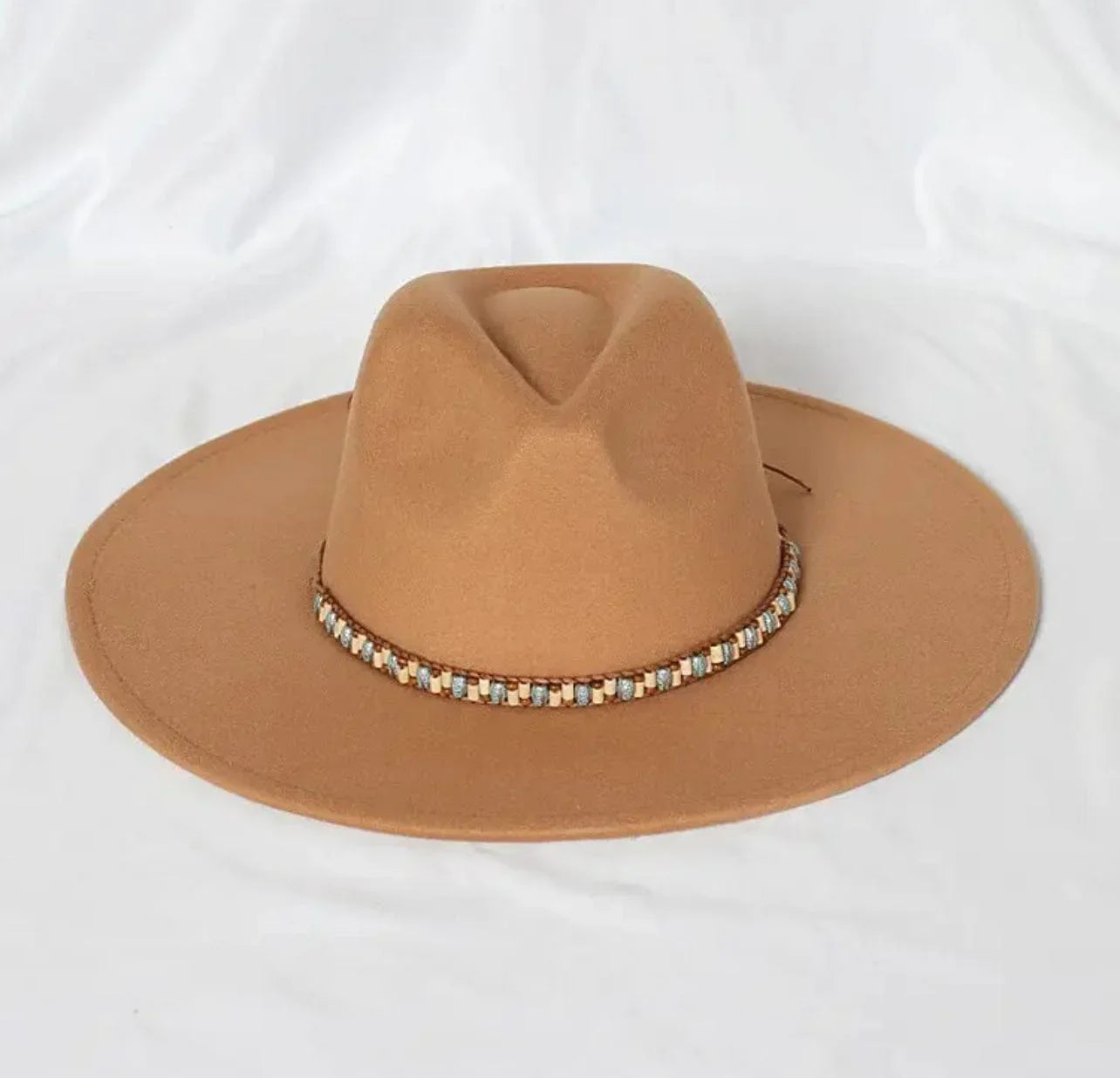 Beaded Stiff Fedora Hat - Accessorizmee